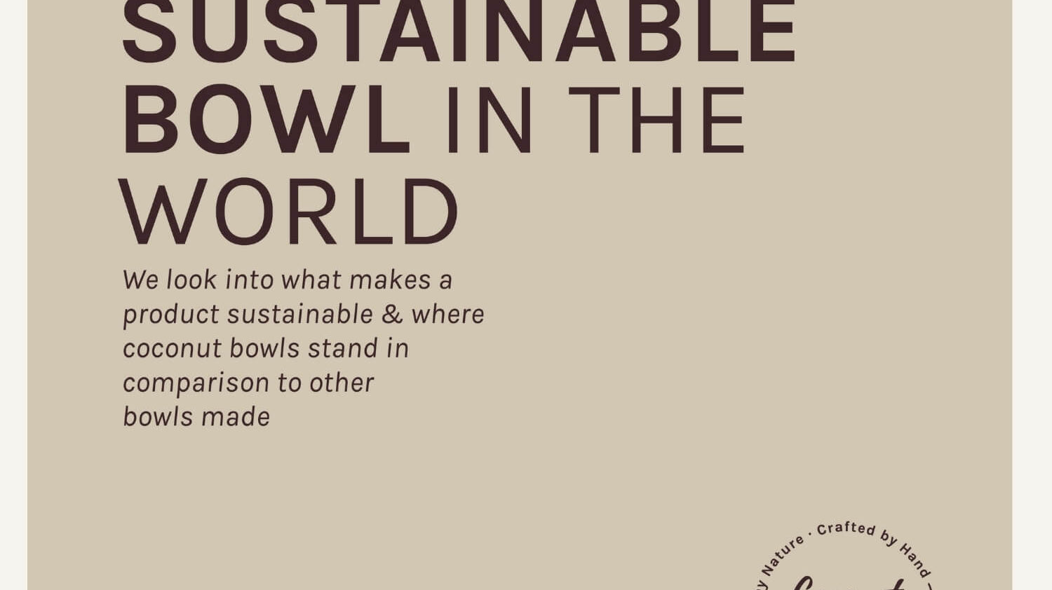 The Most Sustainable Bowl in the World