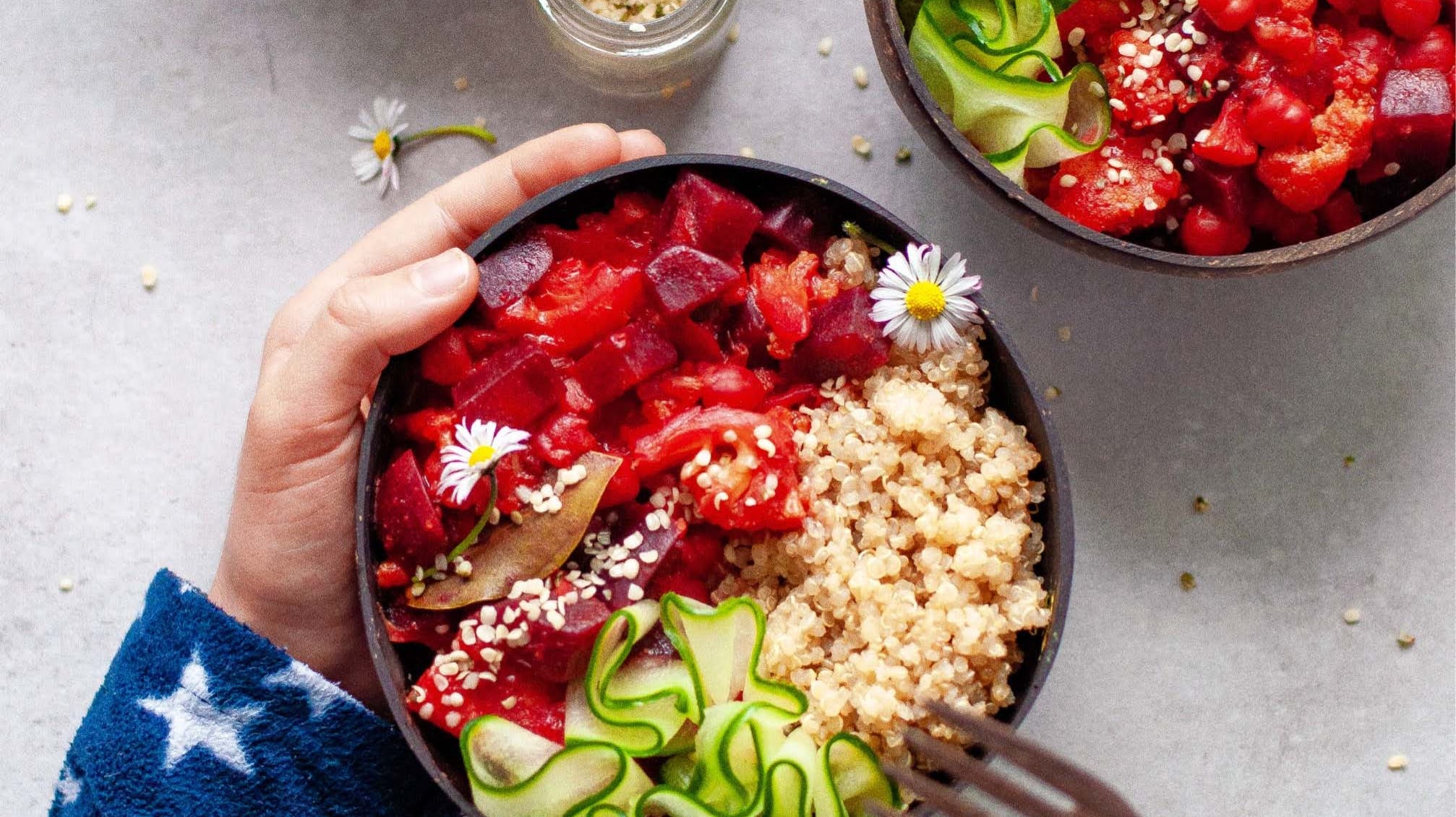 Beetroot Cauliflower Curry with Chickpeas and Quinoa