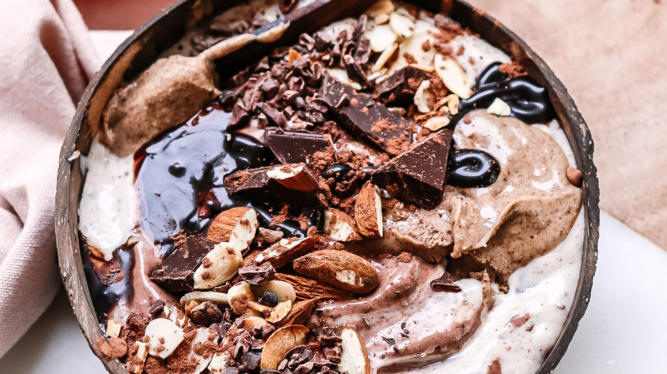 Chocolate Almond Marble Nice Cream