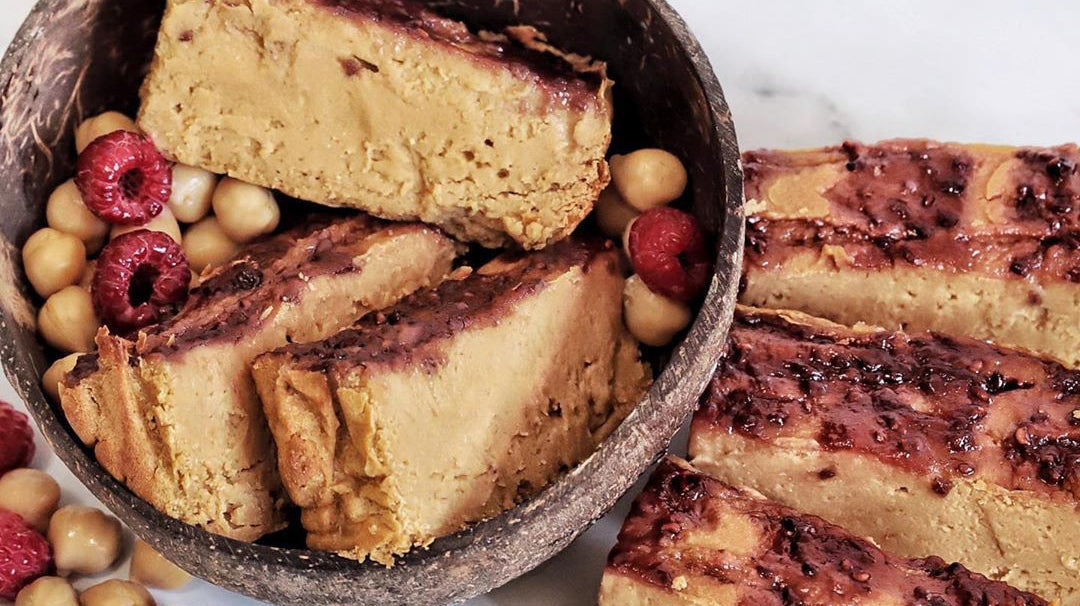 Healthy Jammy Fudge Blondies