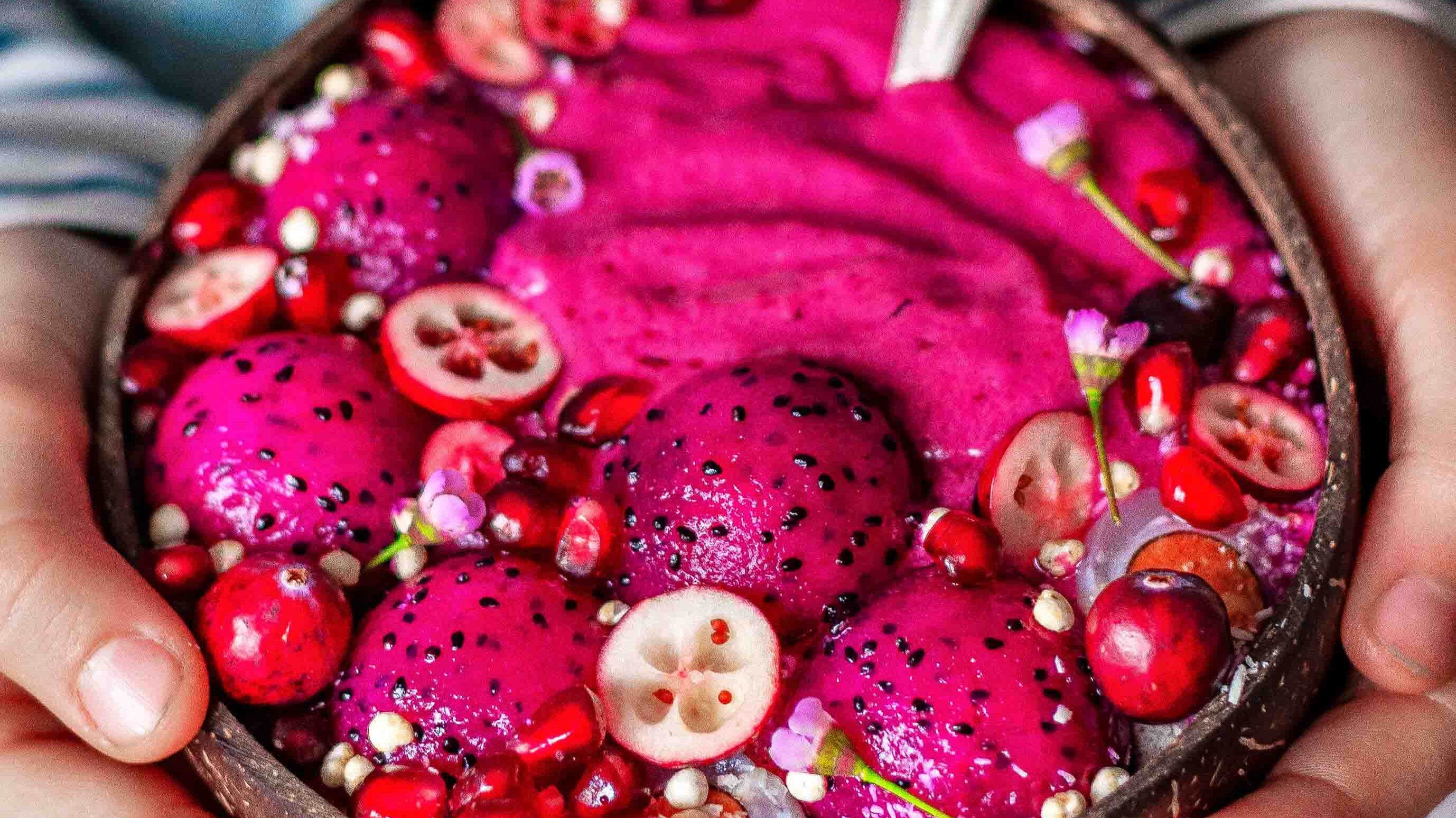 Pitaya Cranberry Nice Cream