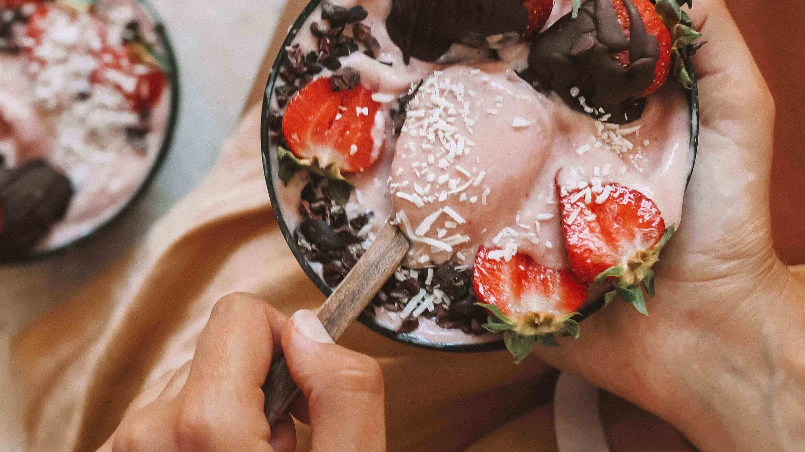 Strawberry Rosewater Nice Cream | Valentine's Day Special