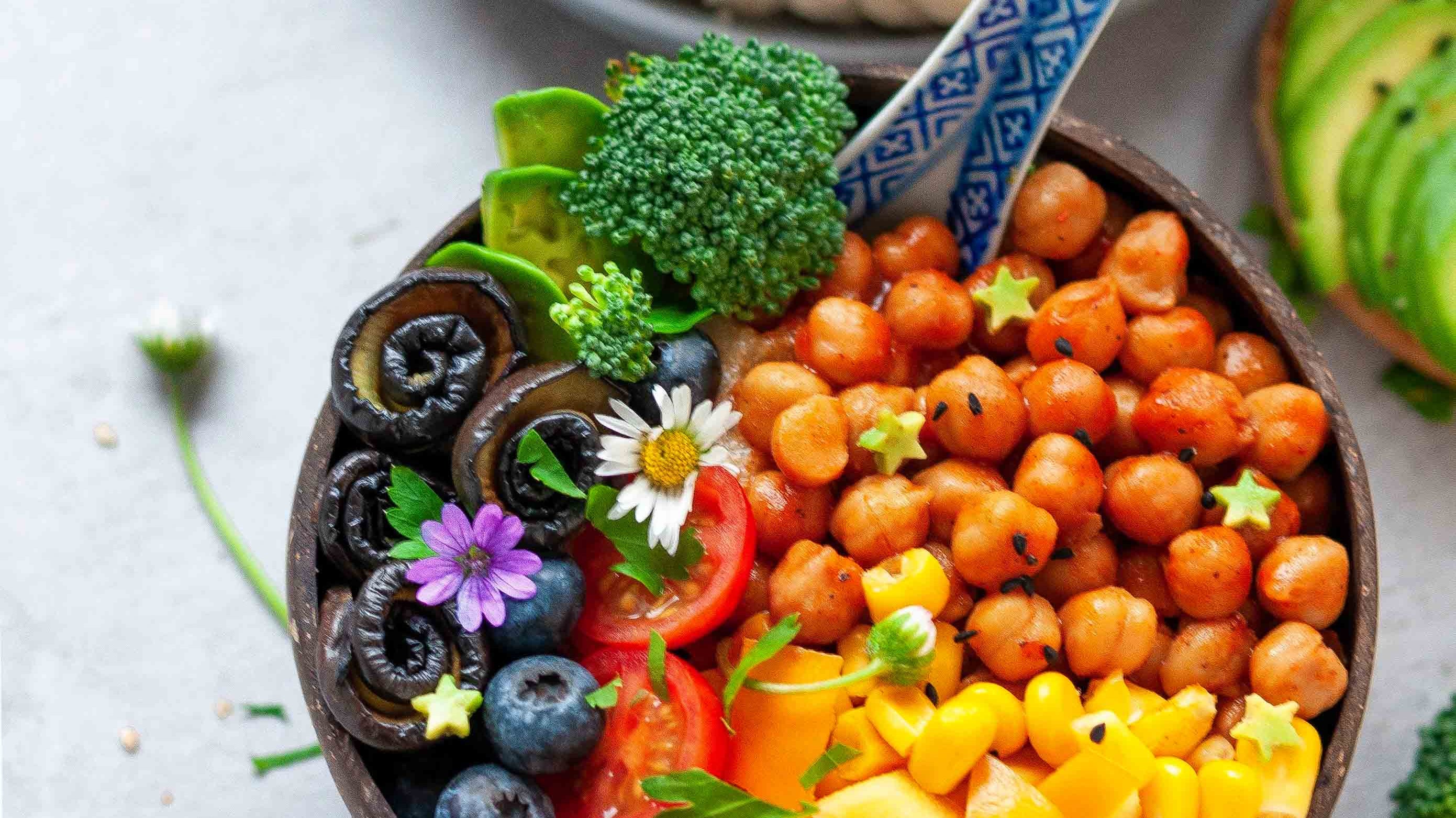 Vegan Butter Quinoa and Smoked Pepper Chickpea Bowl