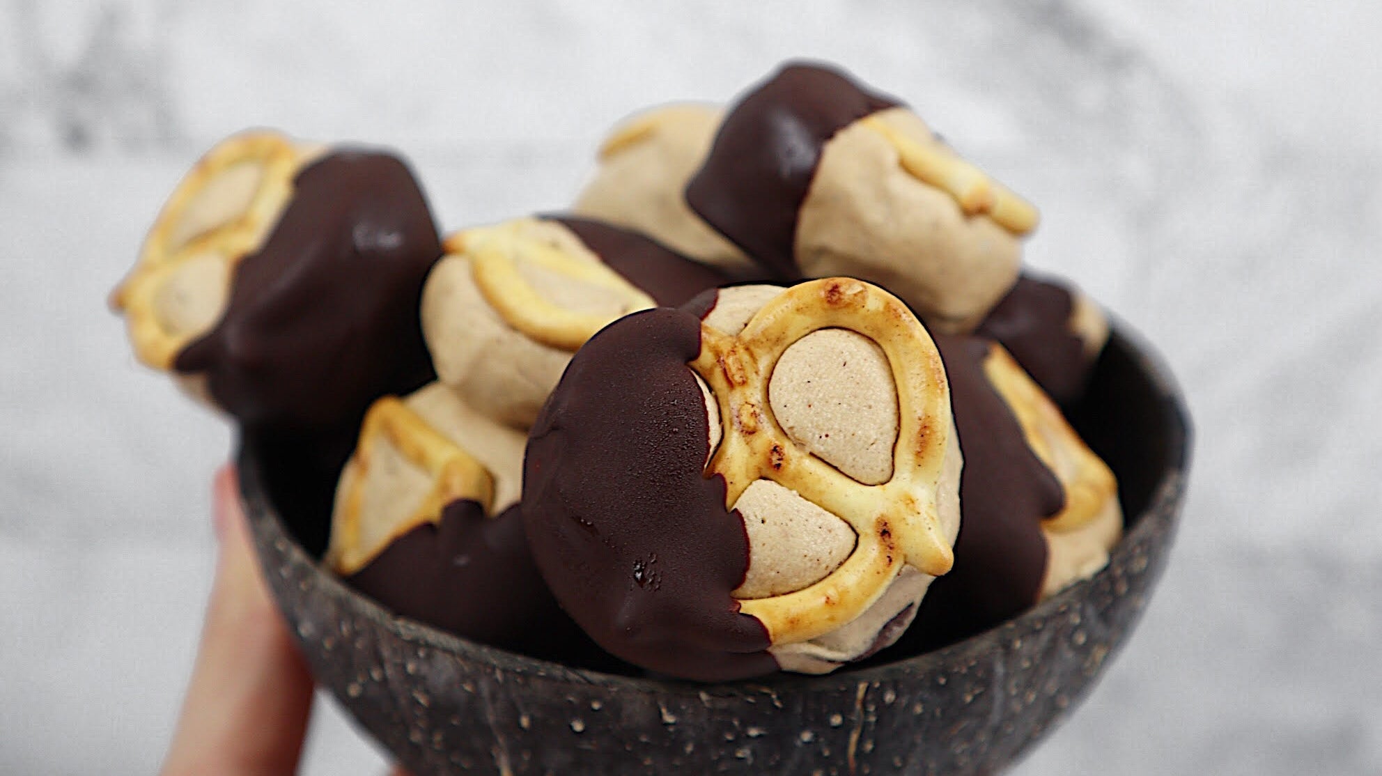 Vegan Cookie Dough Pretzel Bites