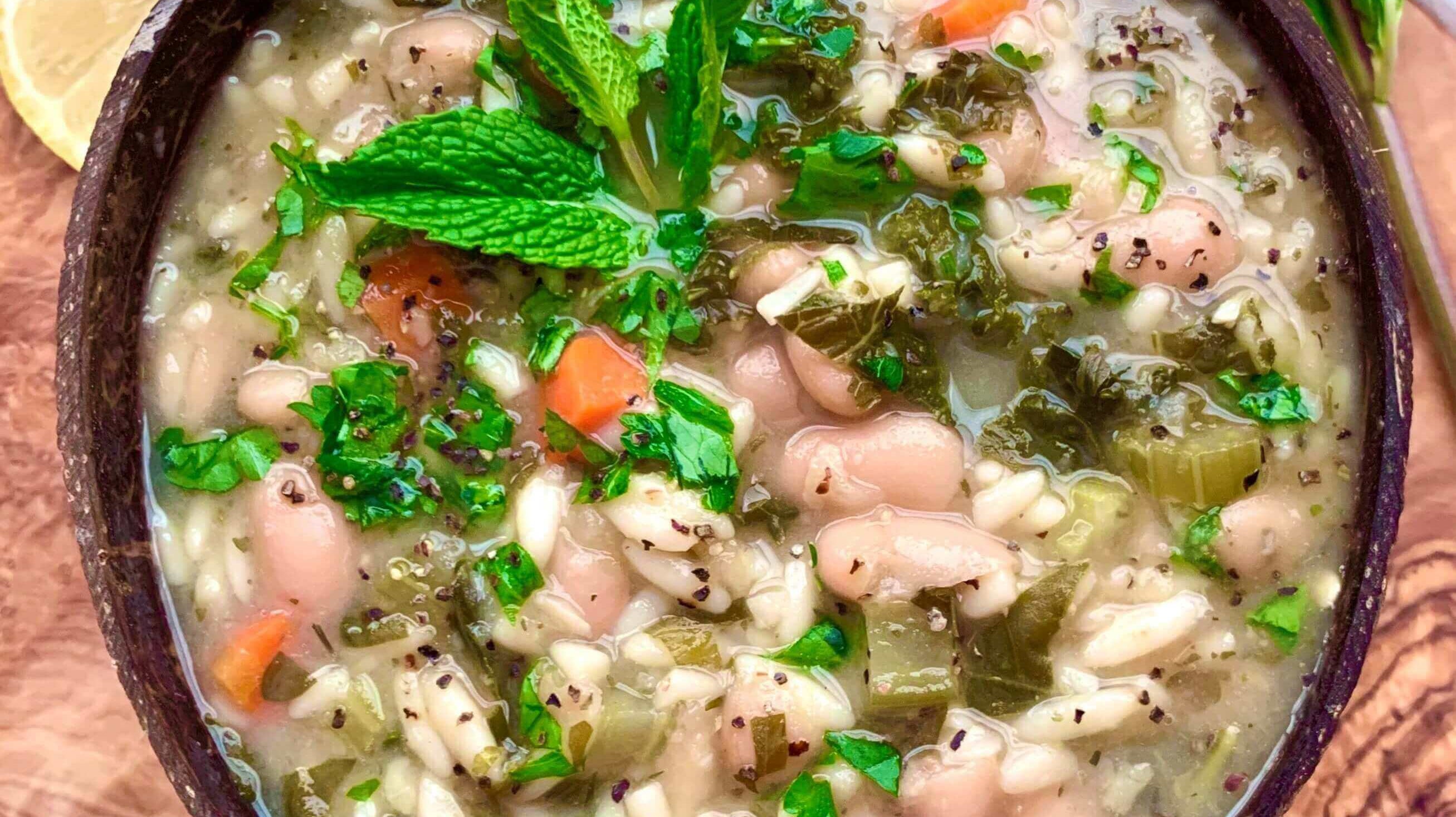 White Bean Soup with Greens and Lemon