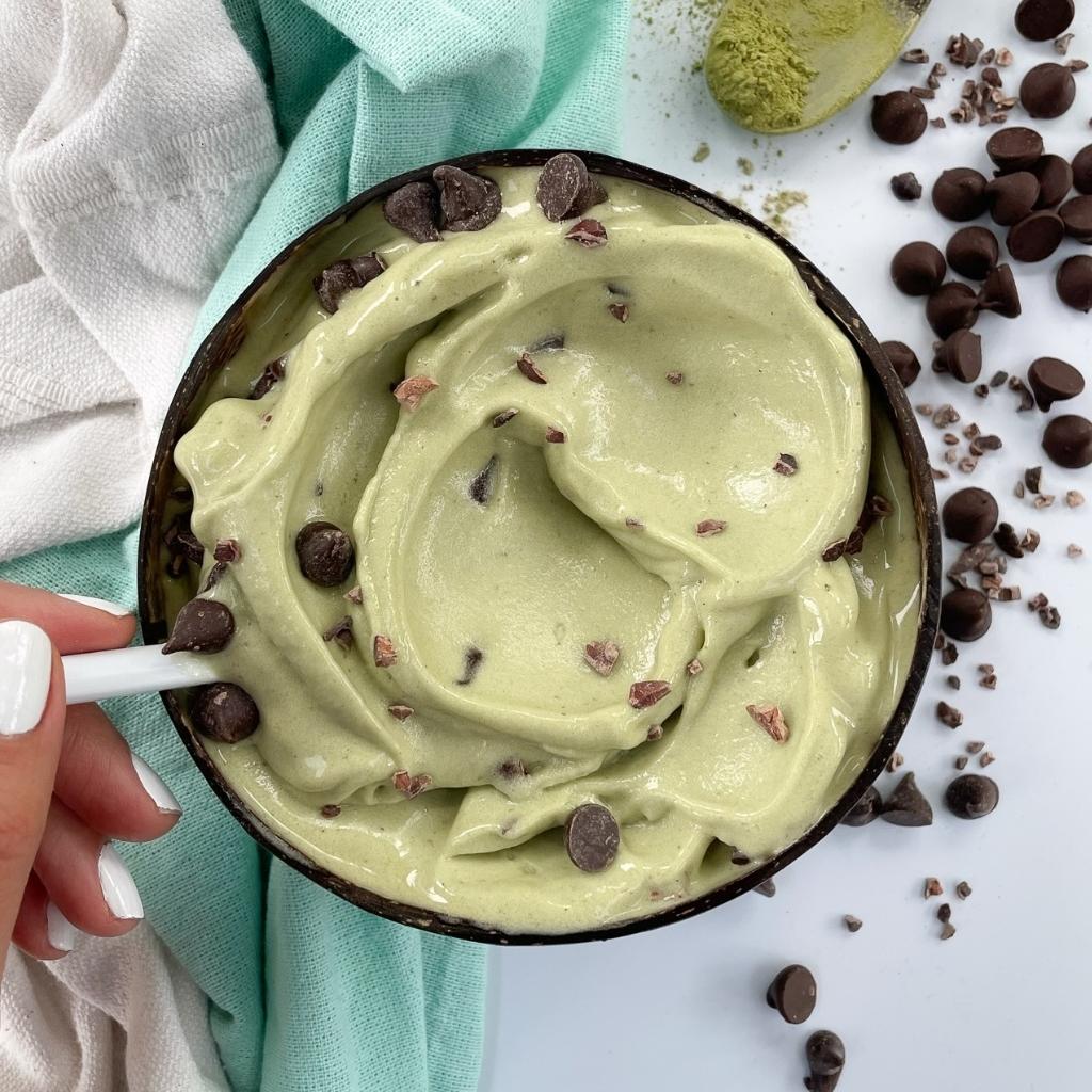 Matcha Mint Chocolate Chip Nice Cream