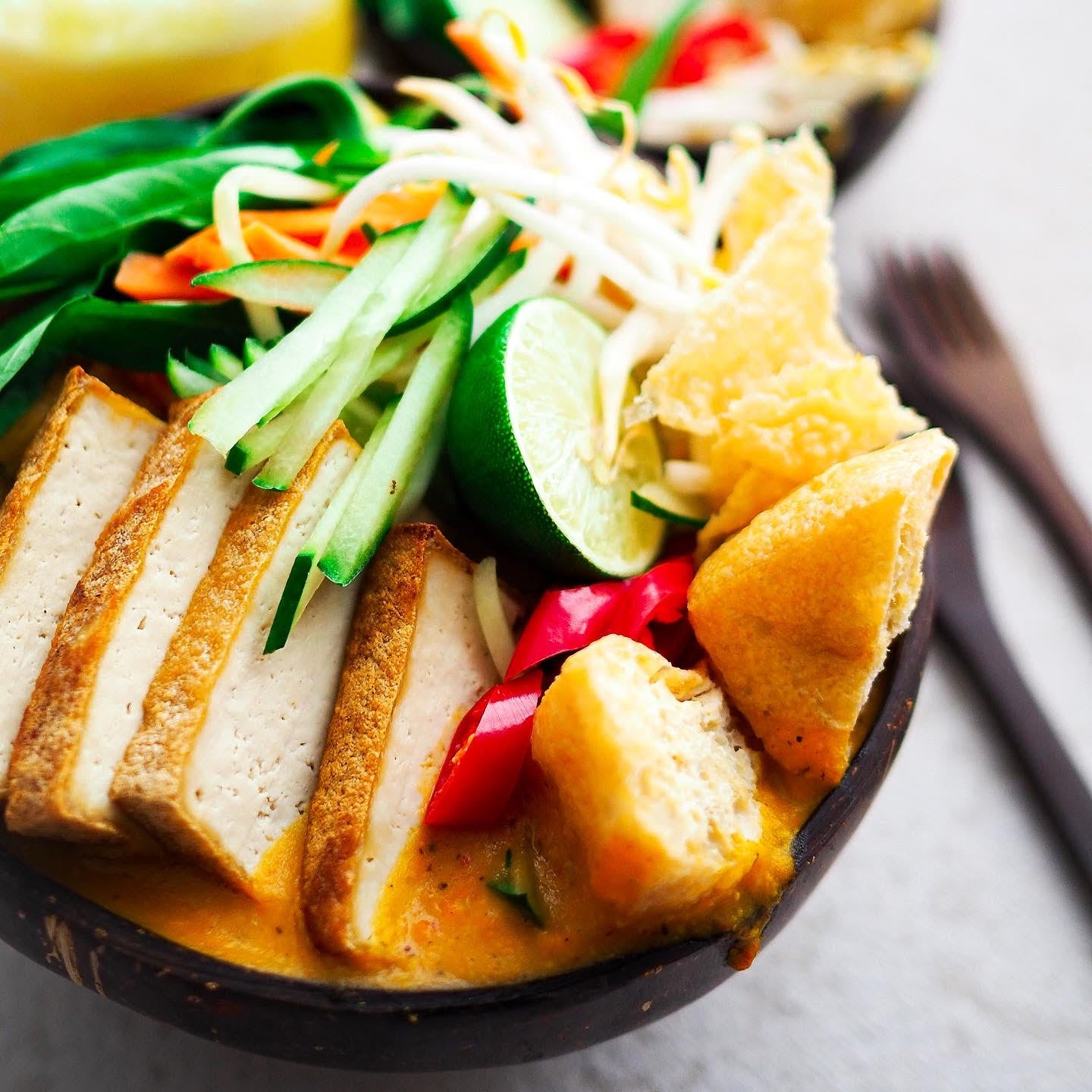 Curry Noodles in Sweet Potato Gravy (Mee Rebus)