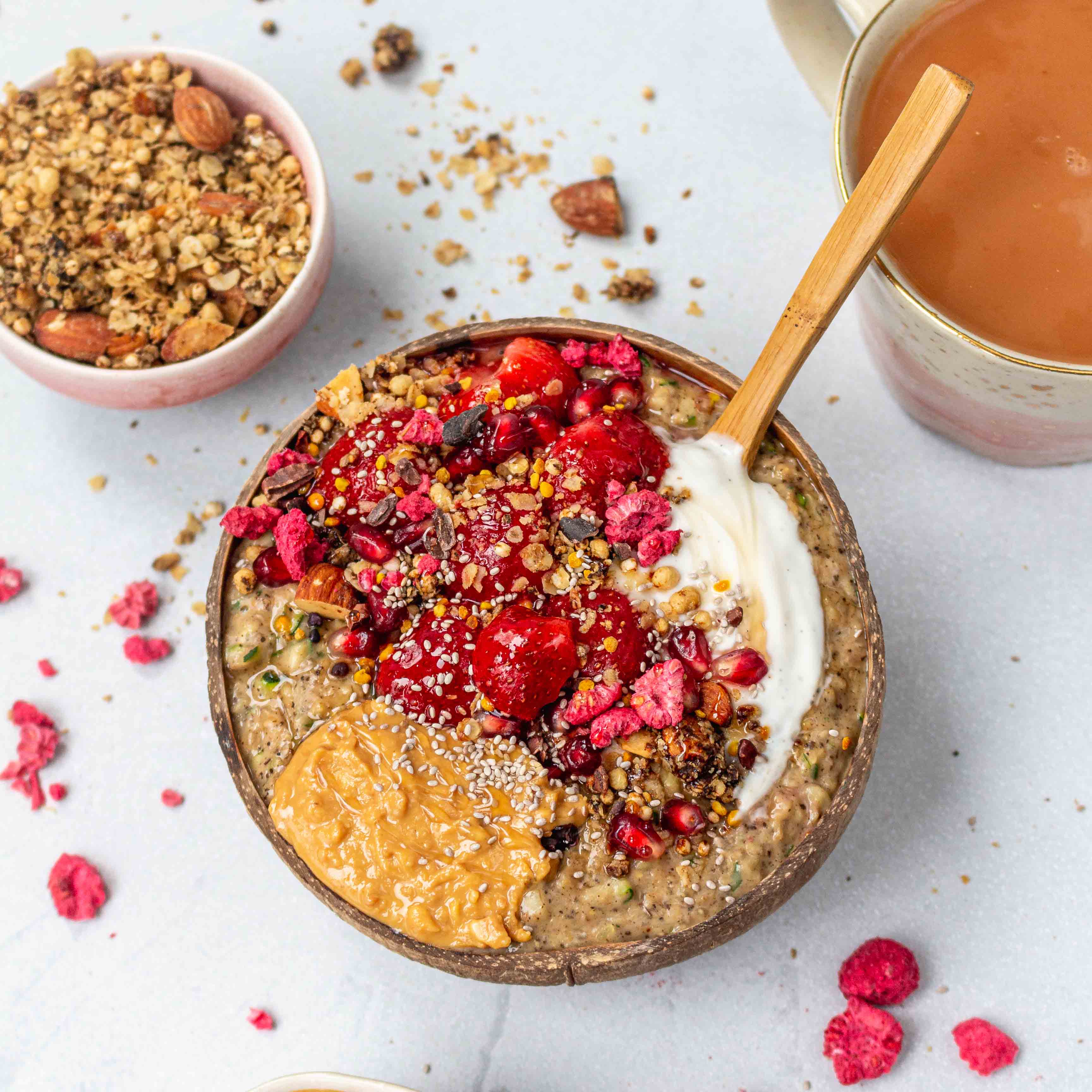 Peanut Butter & Jam Porridge Bowls