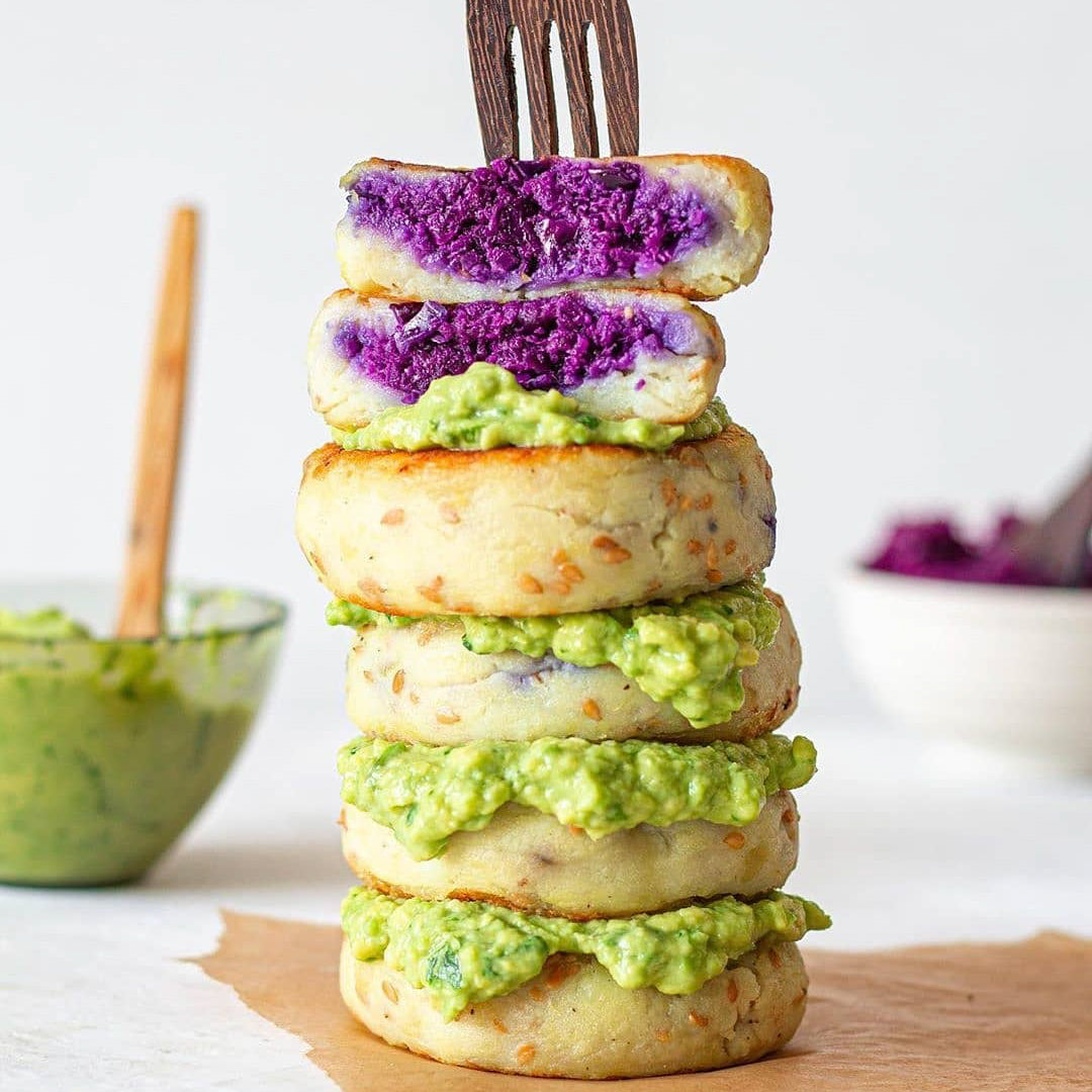 Potato Patties with Creamy Avocado Dip