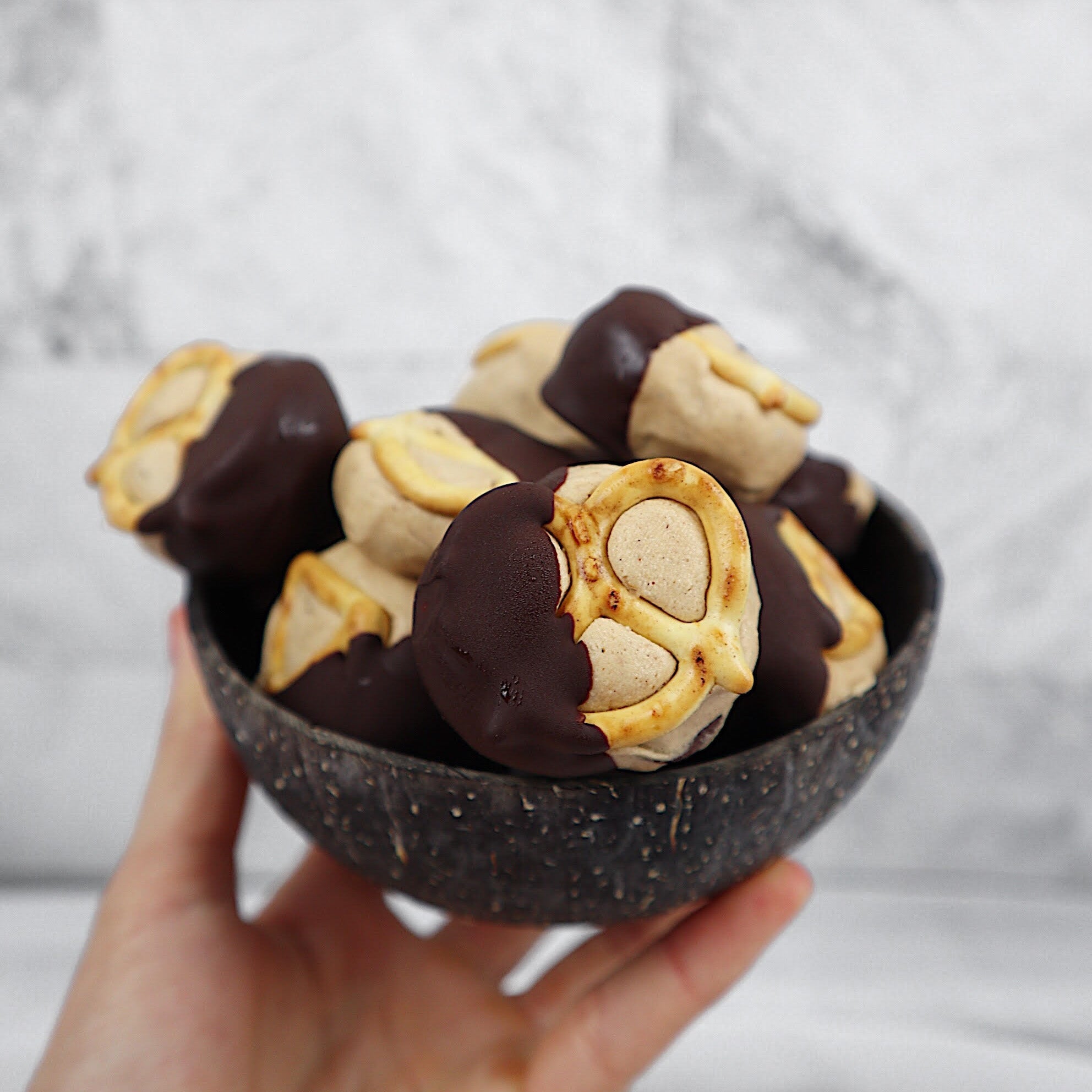 Vegan Cookie Dough Pretzel Bites